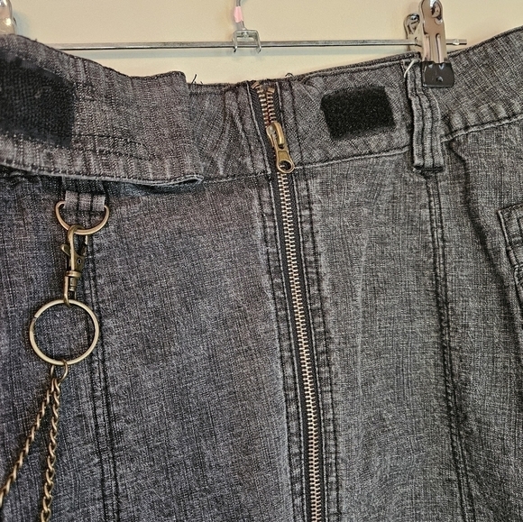 Vintage jeans skirt with removable chain by Foxyjeans, full zipper, size  5 - Picture 3 of 6